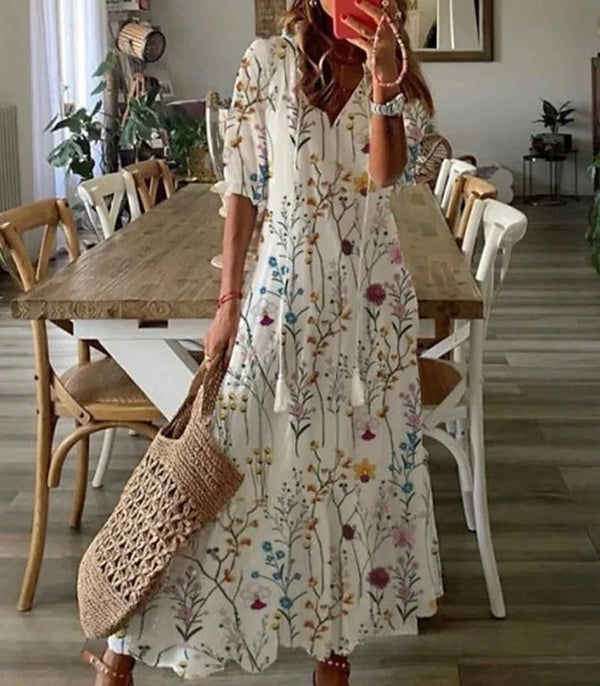 Ada - Vintage Floraler Boho Sommerkleid