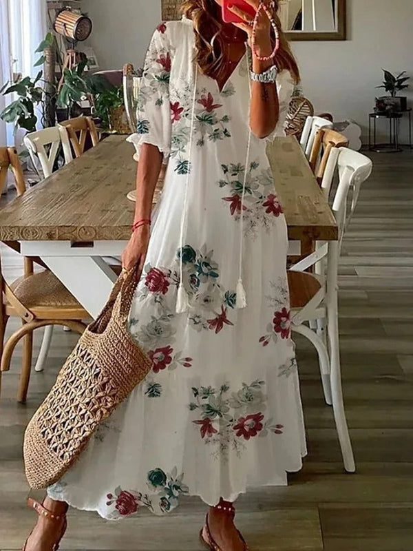 Ada - Vintage Floraler Boho Sommerkleid